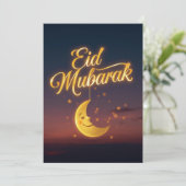 Personalisierte Eid Mubarak-Grußkarte Einladung (Stehend Vorderseite)