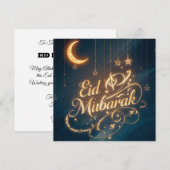 Personalisierte Eid Mubarak moderne Grußkarte Einladung (Vorne/Hinten)