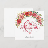 Personalisierte Eid Mubarak moderne Karte (Vorne/Hinten)