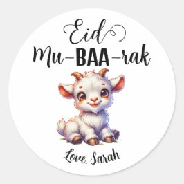 Personalisierte Eid Mubarak Round Goat Stickers
