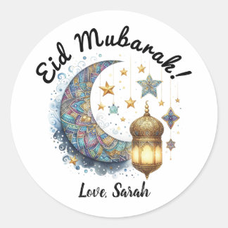 Personalisierte Eid Mubarak Round Stickers