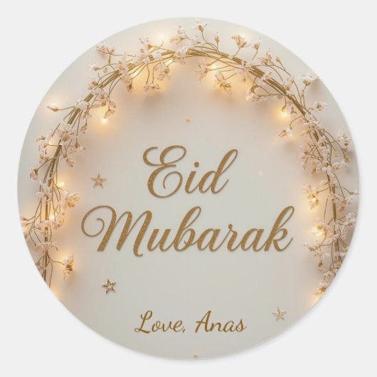 Personalisierte Eid Mubarak-Rundaufkleber Runder Aufkleber (Vorderseite)