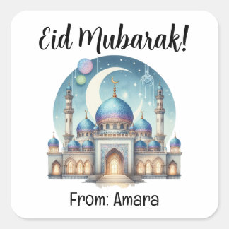 Personalisierte Eid Mubarak Square Stickers