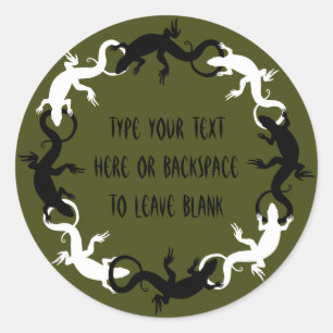 Personalisierte Eidechsen-Aufkleber Eidechsen-Kuns Runder Aufkleber