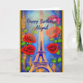 Personalisierte Eiffelturmnacht in Paris Geburtsta Karte (Vorderseite)