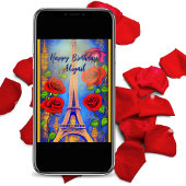 Personalisierte Eiffelturmnacht in Paris Geburtsta Karte