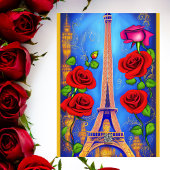 Personalisierte Eiffelturmnacht in Paris Geburtsta Karte