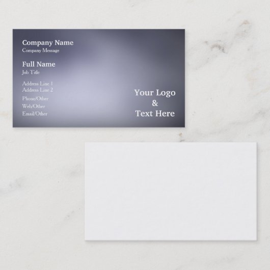 Personalisierte Eigenregulierung Visitenkarte (Vorne/Hinten)