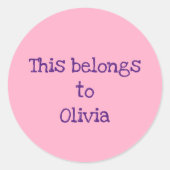 Personalisierte Eigenschaftenkleber Runder Aufkleber (Vorderseite)