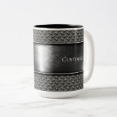 Personalisierte, einfach aus Stahl bestehende Meta Zweifarbige Tasse (VorderseiteRechts)