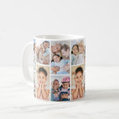 Personalisierte einfache 14-Foto-Collage Kaffeetasse (Vorderseite Links)