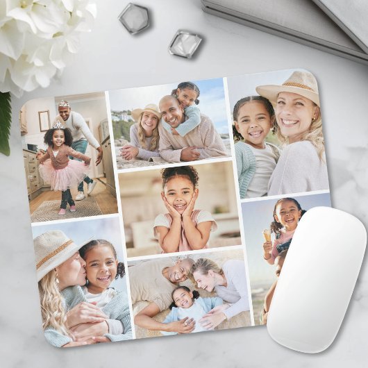 Personalisierte einfache 7-Foto-Collage Mousepad