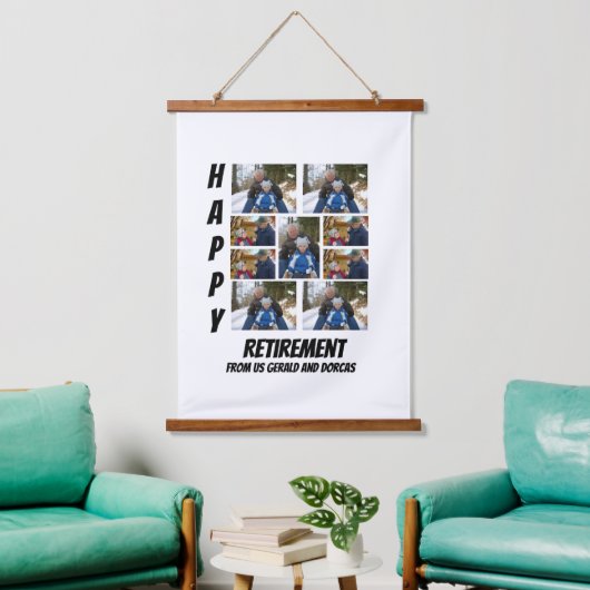 Personalisierte einfache Altersvorsorge 9 FotoColl Wandteppich Mit Holzrahmen (Wohnzimmer)