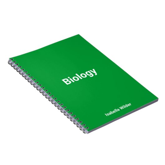 Personalisierte einfache Biologie/Science Green Notizblock (Rechte Seite)