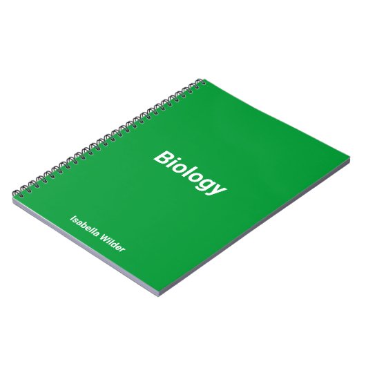 Personalisierte einfache Biologie/Science Green Notizblock (Linke Seite)
