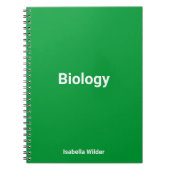 Personalisierte einfache Biologie/Science Green Notizblock (Vorderseite)