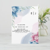 Personalisierte Einfache Blume Wedding InvitationC Einladung (Stehend Vorderseite)