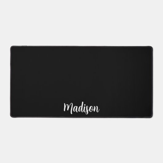 Personalisierte einfache Elegante Black Desk Mat Schreibtischunterlage (Vorderseite)