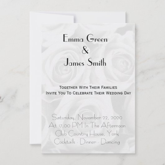 Personalisierte Einfache Elegante Hochzeit Einladu (Vorderseite)