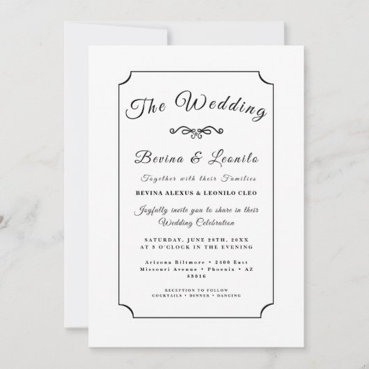 Personalisierte einfache, elegante Skripteinladung Einladung (Vorderseite)