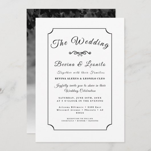 Personalisierte einfache, elegante Skripteinladung Einladung (Vorne/Hinten)