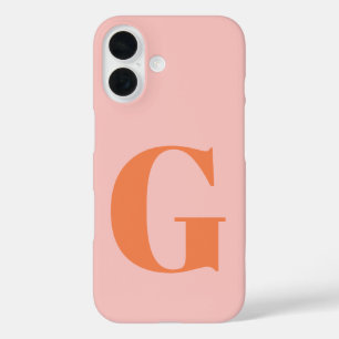 Personalisierte, einfache, fette Monogramm Rosa un iPhone 16 Hülle