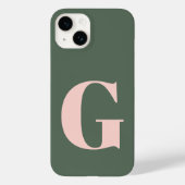 Personalisierte, einfache, fette Monogramm Rosa un Case-Mate iPhone Hülle (Rückseite)