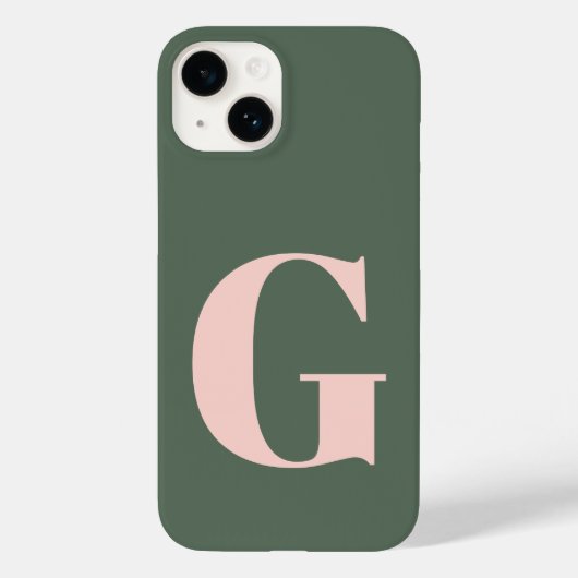 Personalisierte, einfache, fette Monogramm Rosa un Case-Mate iPhone Hülle (Rückseite)