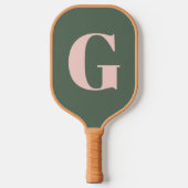Personalisierte, einfache, fette Monogramm Rosa un Pickleball Schläger (Vorderseite)
