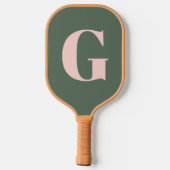 Personalisierte, einfache, fette Monogramm Rosa un Pickleball Schläger (Rückseite)