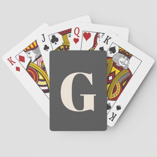 Personalisierte, einfache, fette Monogramm Schwarz Spielkarten (Rückseite)