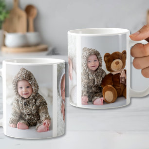 Personalisierte einfache Fotocollage Kaffeetasse