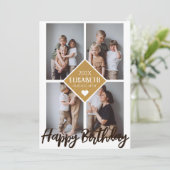 Personalisierte Einfache Geburtstagsfamilie FotoCo Karte (Stehend Vorderseite)