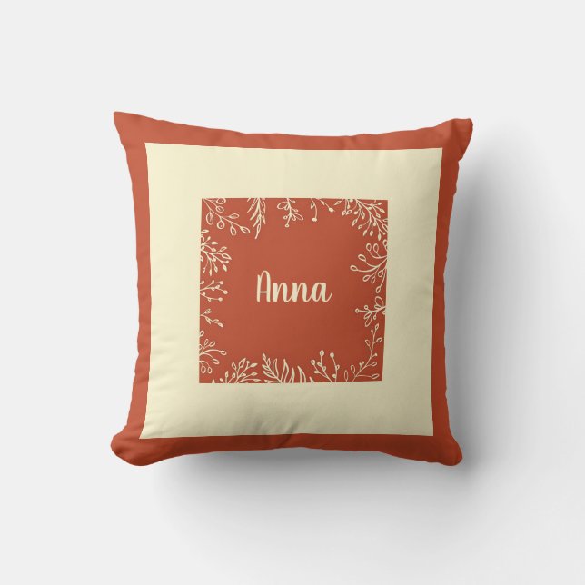 Personalisierte einfache Herbstlaube Kissen (Vorderseite)