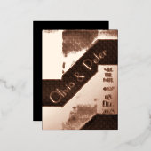 Personalisierte einfache Hochzeit Folie Einladungspostkarte (Vorderseite/Rückseite)