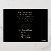 Personalisierte einfache Hochzeit Folie Einladungspostkarte (Rückseite)