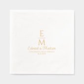 Personalisierte Einfache Hochzeitsmonogramme Servietten Mit Folie (Vorderseite)