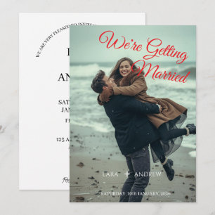 Personalisierte einfache moderne Hochzeit Bewahre  Einladung