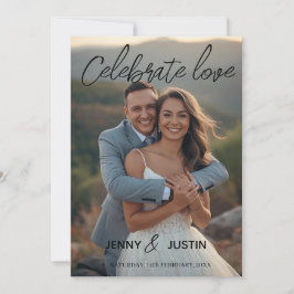 Personalisierte einfache moderne Hochzeit feiern L Einladung