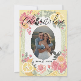 Personalisierte einfache moderne Hochzeit feiern L Einladung