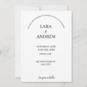 Personalisierte Einfache moderne Hochzeit spart da Einladung (Rückseite)