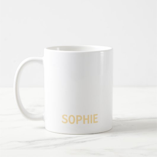Personalisierte einfache moderne Minimal-Monogramm Kaffeetasse (Links)
