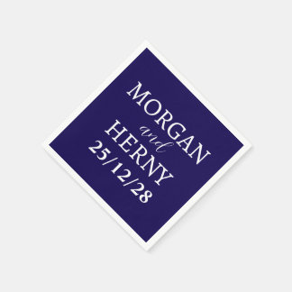Personalisierte Einfache, moderne Minimalhochzeit Serviette
