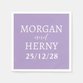 Personalisierte Einfache, moderne Minimalhochzeit Serviette (Vorderseite)