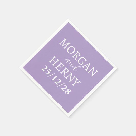 Personalisierte Einfache, moderne Minimalhochzeit Serviette (Ecke)