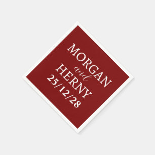 Personalisierte Einfache, moderne Minimalhochzeit Serviette