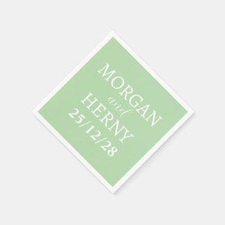 Personalisierte Einfache, moderne Minimalhochzeit Serviette