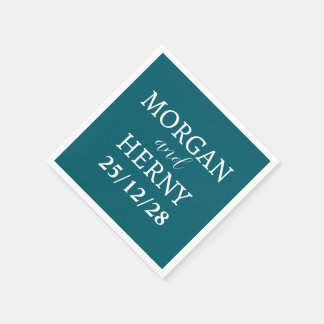 Personalisierte Einfache, moderne Minimalhochzeit Serviette