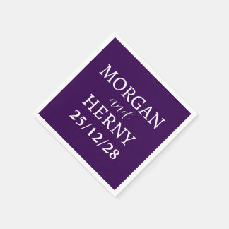 Personalisierte Einfache, moderne Minimalhochzeit Serviette
