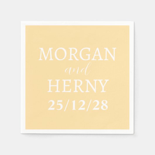 Personalisierte Einfache, moderne Minimalhochzeit Serviette (Vorderseite)